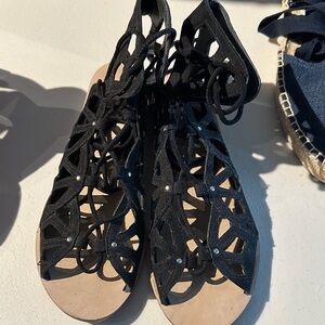 Zara Black Cutout Sandals